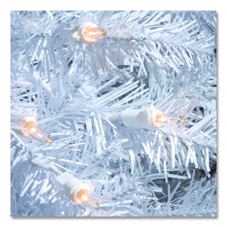 Pre-Lit Dunhill Fir White Tree, 55" x 53" x 78", White Tree, White Tree Stand