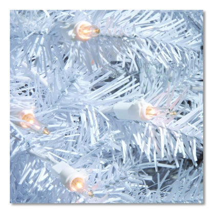 Pre-Lit Dunhill Fir White Tree, 59" x 55" x 84", White Tree, White Tree Stand