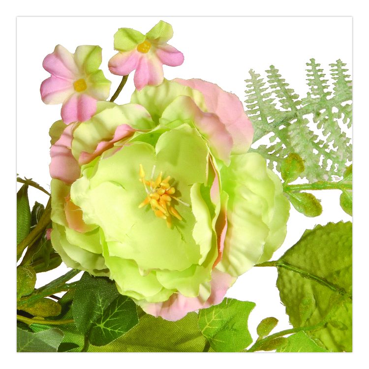 Spring Wreath, 22" Diameter x 3" h, Green/Pink/Red/Yellow