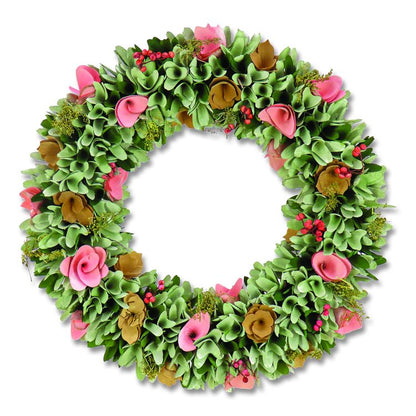 Spring Pastel Floral Wreath, 18" x 18" x 3.93", Assorted Colors