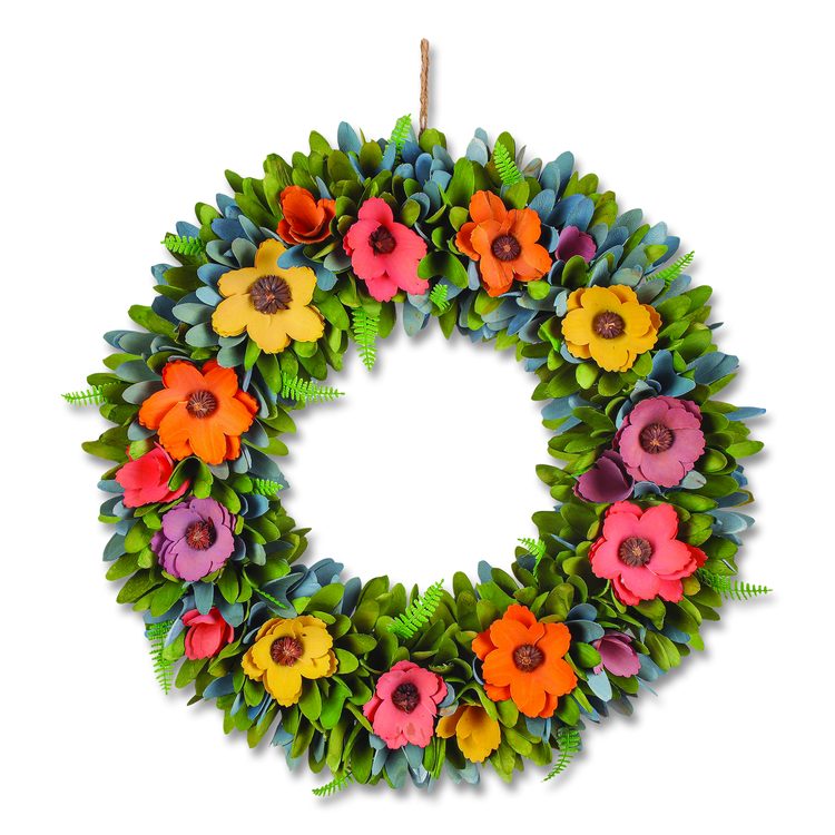 Spring Wreath, 18.1" x 18.1" x 3.9", Assorted Colors