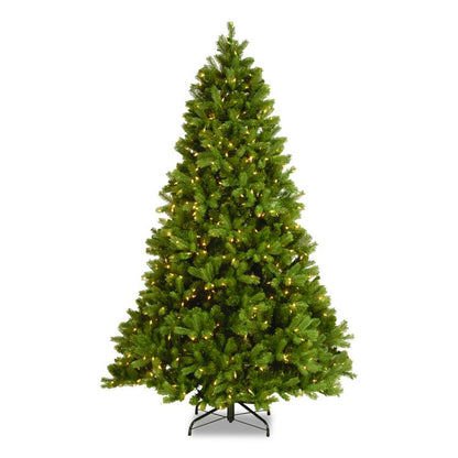 Pre-Lit Downswept Douglas Fir Tree, 49" x 49" x 78", Green Tree, Green Tree Stand