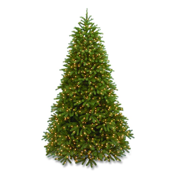Pre-Lit Jersey Fraser Fir Medium Tree, 56" x 56" x 90", Green Tree, Green Tree Stand