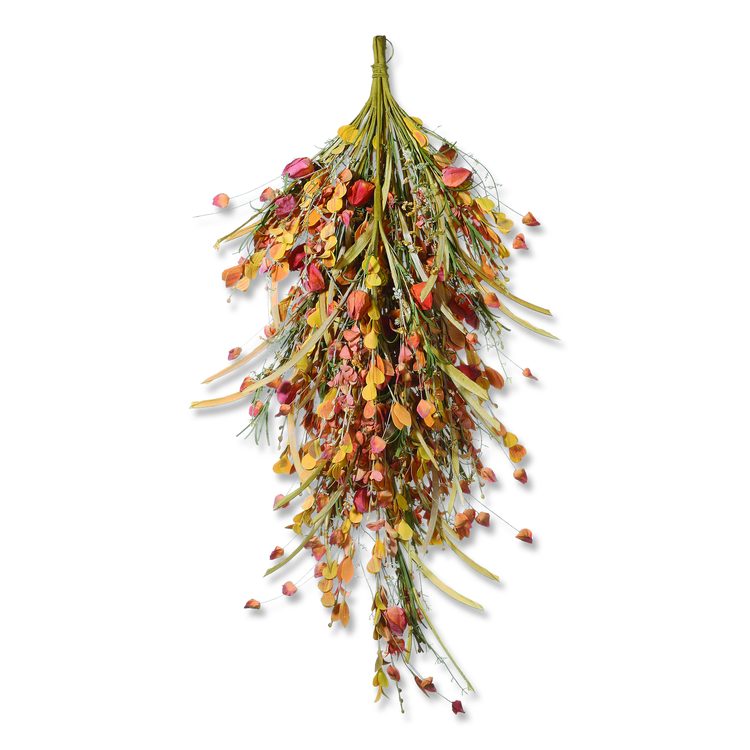 Fall Teardrop Decoration, 16" x 30" x 2", Orange