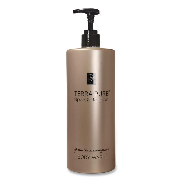 Terra Pure Body Wash Air Pump, Green Tea Lemongrass Scent, 16.23 oz Bottle