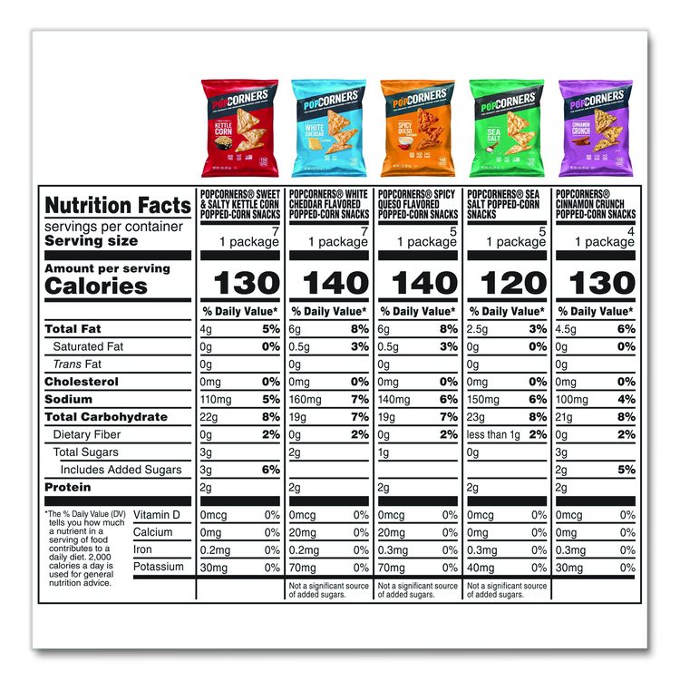 Popped Corn Chips Snacks Variety Pack, Assorted Flavors, 1 oz Bag, 28/Pack