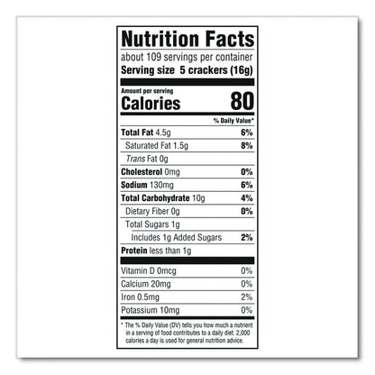 Original Crackers, Buttery, 18 Individually Wrapped Sleeves, 3 lb Box, 1 Box/Carton