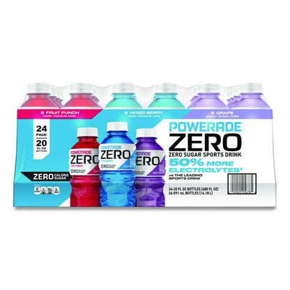 Zero Sports Drink, Assorted Flavors, 20 oz, 24/Carton