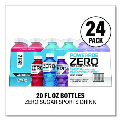 Zero Sports Drink, Assorted Flavors, 20 oz, 24/Carton
