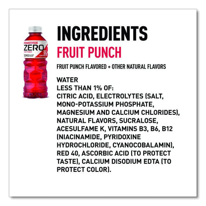 Zero Sports Drink, Assorted Flavors, 20 oz, 24/Carton