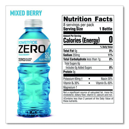 Zero Sports Drink, Assorted Flavors, 20 oz, 24/Carton