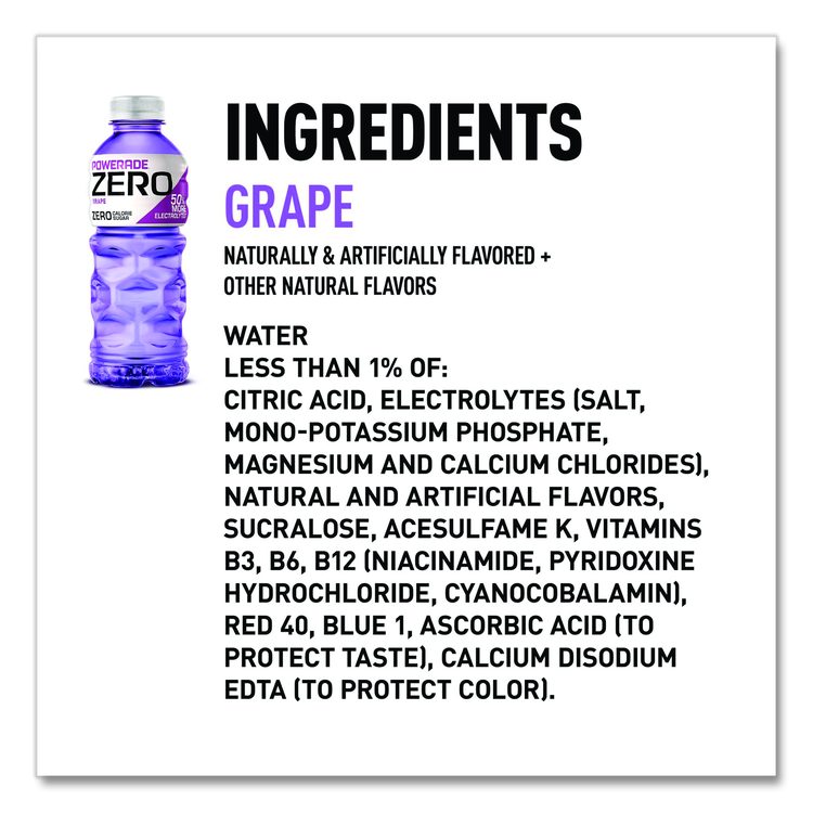 Zero Sports Drink, Assorted Flavors, 20 oz, 24/Carton
