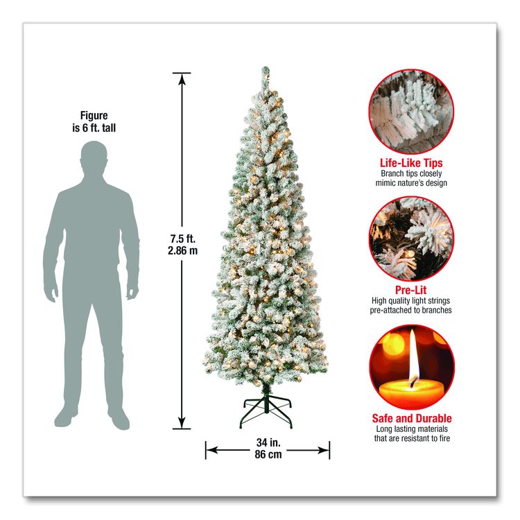 Pre-Lit Acacia Medium Flocked Tree, 34" x 34" x 89", Green Tree, Green Tree Stand