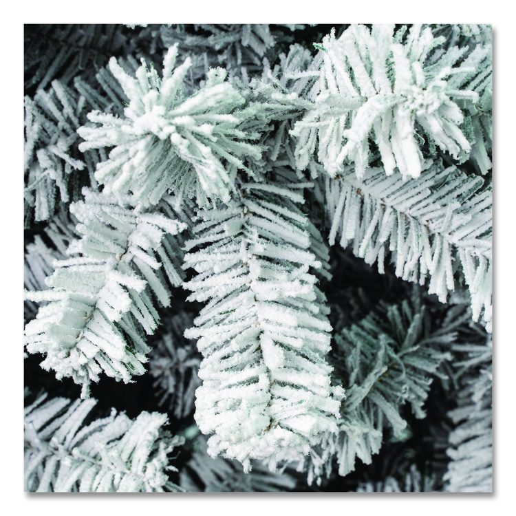 Acacia Pencil Slim Flocked Tree, 21" x 21" x 53.1", Green Tree, Green Tree Stand