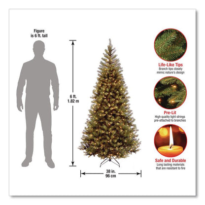 Pre-Lit Aspen Spruce Slim Tree, 38" x 38" x 72", Green Tree, Green Tree Stand