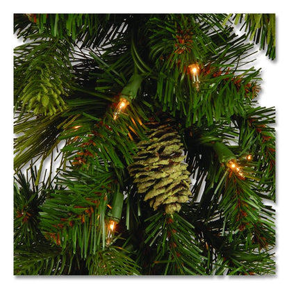 Pre-Lit Carolina Pine Garland, AC Powered, Clear Incandescent Lights, 108" Long, Green
