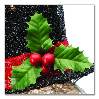 Snowman Decoration, AC Powered, Cool White LED Lights, 13.5" x 27.5" x 48", White