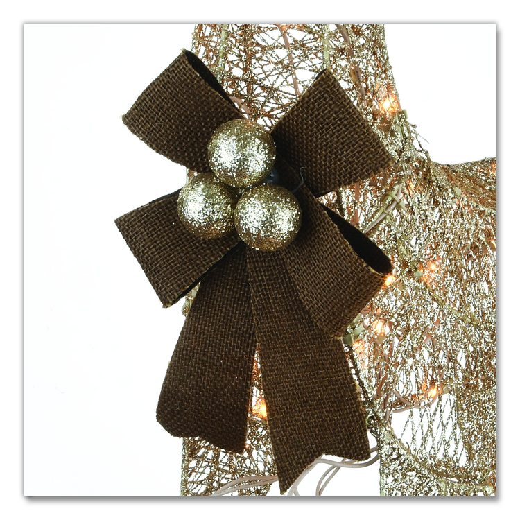 Pre-Lit Fawn with Doe Decoration, AC Powered, Warm White LED Lights, 6" x 22" x 38" Doe, 6" x 22" x 28" Fawn, Assorted Colors