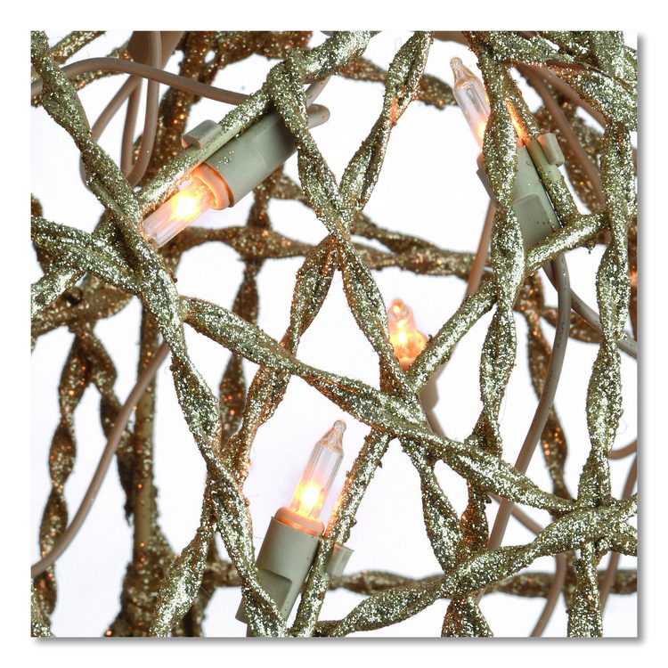 Champagne Glitter Deer Family, AC Powered, Warm White LED Lights, 27" x 8.5" x 60", Champagne