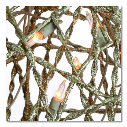 Champagne Glitter Deer Family, AC Powered, Warm White LED Lights, 27" x 8.5" x 60", Champagne