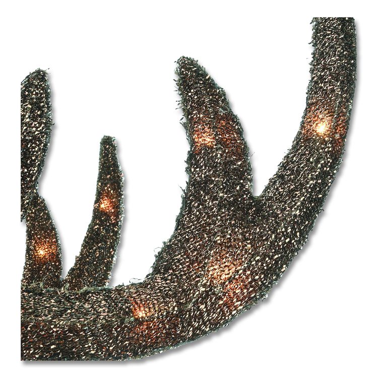 Champagne Glitter Deer Family, AC Powered, Warm White LED Lights, 27" x 8.5" x 60", Champagne