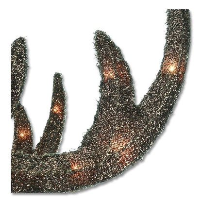 Champagne Glitter Deer Family, AC Powered, Warm White LED Lights, 27" x 8.5" x 60", Champagne