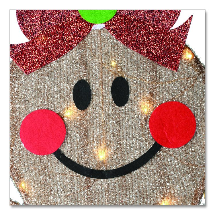Pre-Lit Gingerbread Cookie Couple, AC Powered, Warm White LED Lights, 12" x 24" x 35", Assorted Colors
