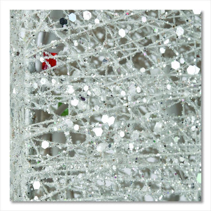 Trumpeting White Angel, AC Powered, Blue/Green/Red/Yellow LED Lights, 18" x 33" x 60", White