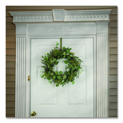 Eucalyptus and Baby's Breath Spring Wreath, 22" Diameter x 5" h, Green