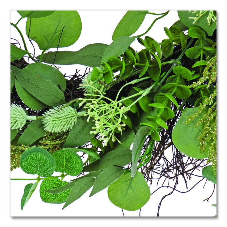 Eucalyptus and Baby's Breath Spring Wreath, 22" Diameter x 5" h, Green