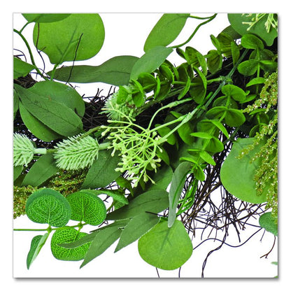Eucalyptus and Baby's Breath Spring Wreath, 22" Diameter x 5" h, Green