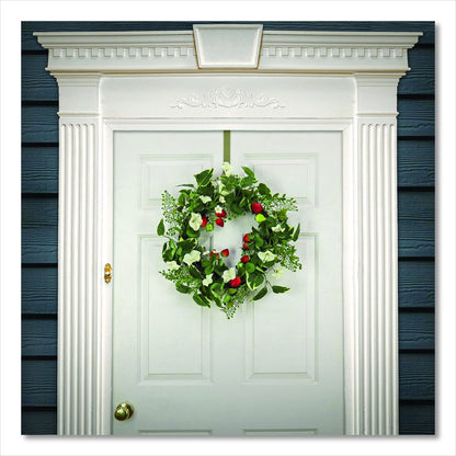 Petunia and Strawberry Wreath,  22" Diameter x 5"h, White