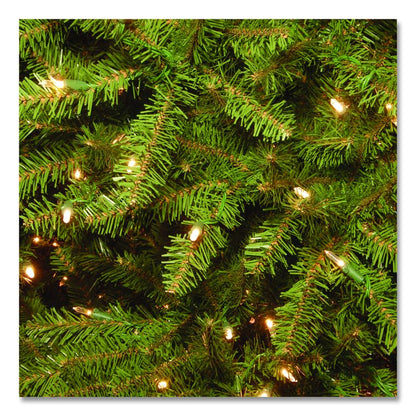 Pre-Lit Dunhill Fir Tree with PowerConnect, Dual Color Lights, 52" x 52" x 84", Green Tree, Green Tree Stand