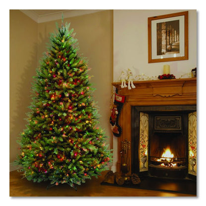 Pre-Lit Dunhill Fir Tree, 59" x 59" x 90", Green Tree, Green Tree Stand