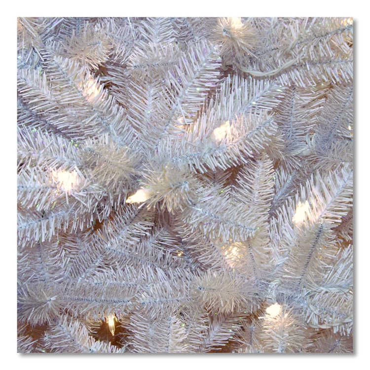 Pre-Lit Dunhill Fir White Tree, 55" x 53" x 78", White Tree, White Tree Stand