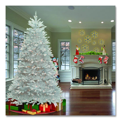 Pre-Lit Dunhill Fir White Tree, 59" x 59" x 90", White Tree, White Tree Stand