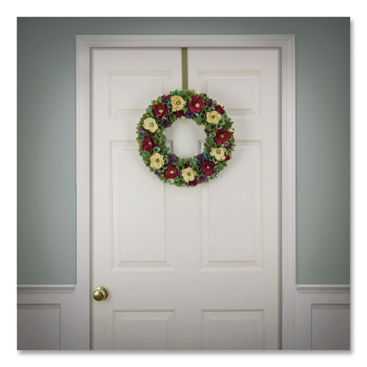 Red and Cream Floral Wreath, 18" x 18" x 3.93", Red