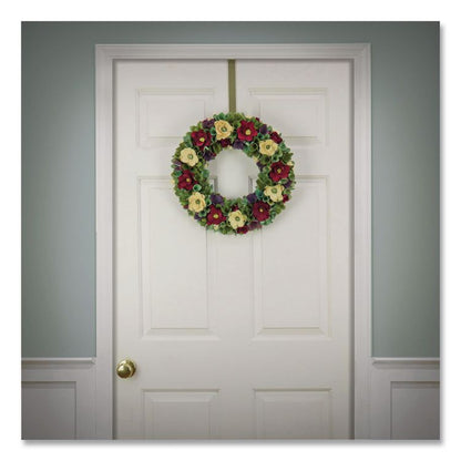 Red and Cream Floral Wreath, 18" x 18" x 3.93", Red