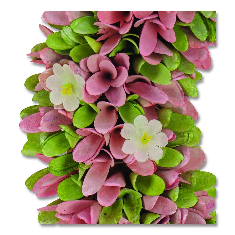 Spring Pink Floral Wreath, 18" x 18" x 3.93", Pink