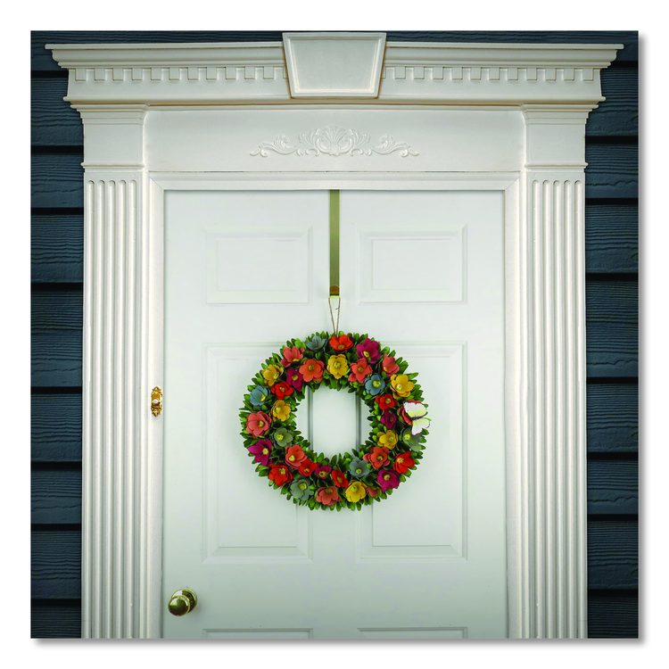 Spring Floral Wreath with Butterfly, 19.7" x 19.7" x 4.3", Assorted Colors