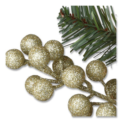 Pre-Lit Glittery Pine Pomegranate Garland, AC Powered, Clear Incandescent Lights, 108" Long, Green