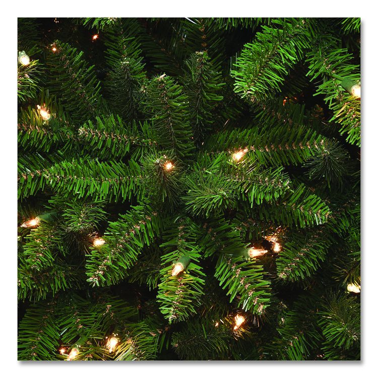 Pre-Lit Kingswood Fir Pencil Slim Tree, 37" x 37" x 120", Green Tree, Green Tree Stand