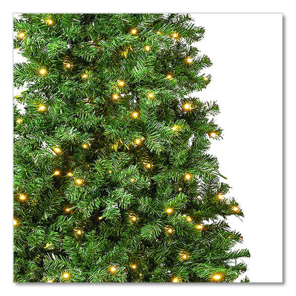 Pre-Lit Linden Spruce Slim Tree, 31" x 31" x 90", Green Tree, Green Tree Stand