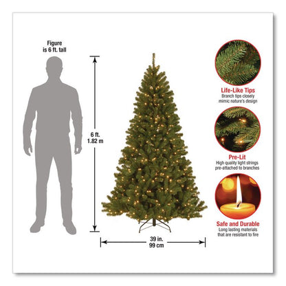 Pre-Lit North Valley Spruce Tree, 39" x 39" x 72", Green Tree, Green Tree Stand