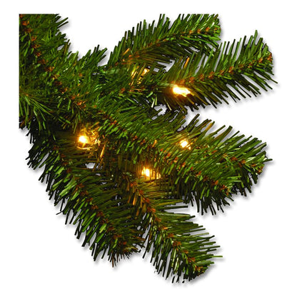 Pre-Lit North Valley Spruce Tree, Clear Lights, 42" x 42" x 78", Green Tree, Green Tree Stand