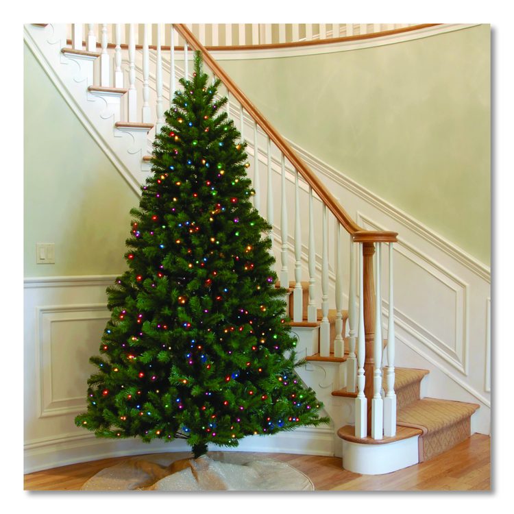 Pre-Lit North Valley Spruce Tree, 47" x 47" x 84", Green Tree, Green Tree Stand