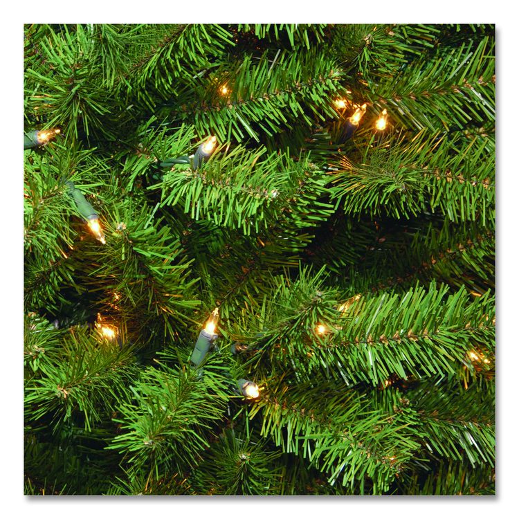Pre-Lit North Valley Spruce Pencil Slim Tree, 30" x 30" x 78", Green Tree, Green Tree Stand