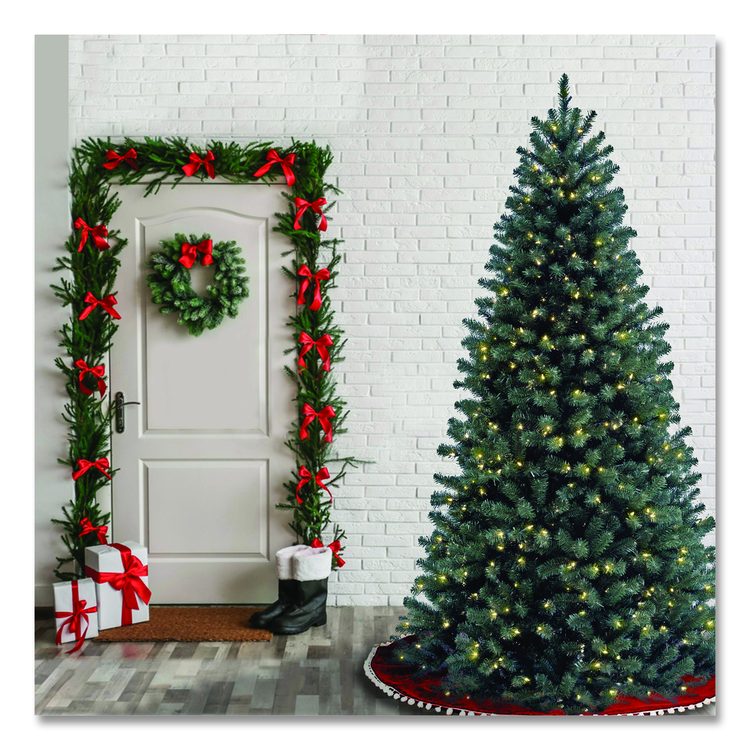 Pre-Lit North Valley Spruce Blue Tree, 42" x 42" x 78", Blue Tree, Green Tree Stand