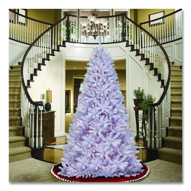 Pre-Lit North Valley Spruce White Tree, 65" x 65" x 108", White Tree, White Tree Stand