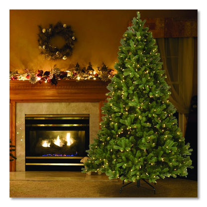 Pre-Lit Downswept Douglas Fir Tree, 59" x 59" x 90", Green Tree, Green Tree Stand